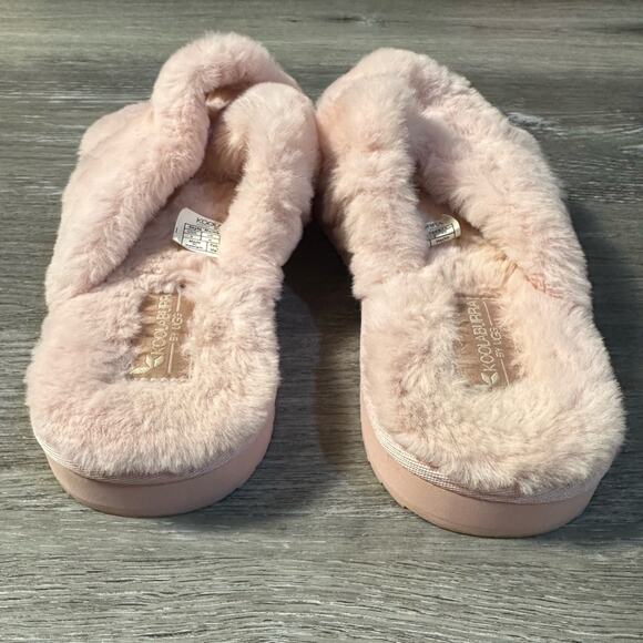 Koolaburra by Ugg Pink Faux Fur Slide Sandal Slippers - Picture 5 of 7